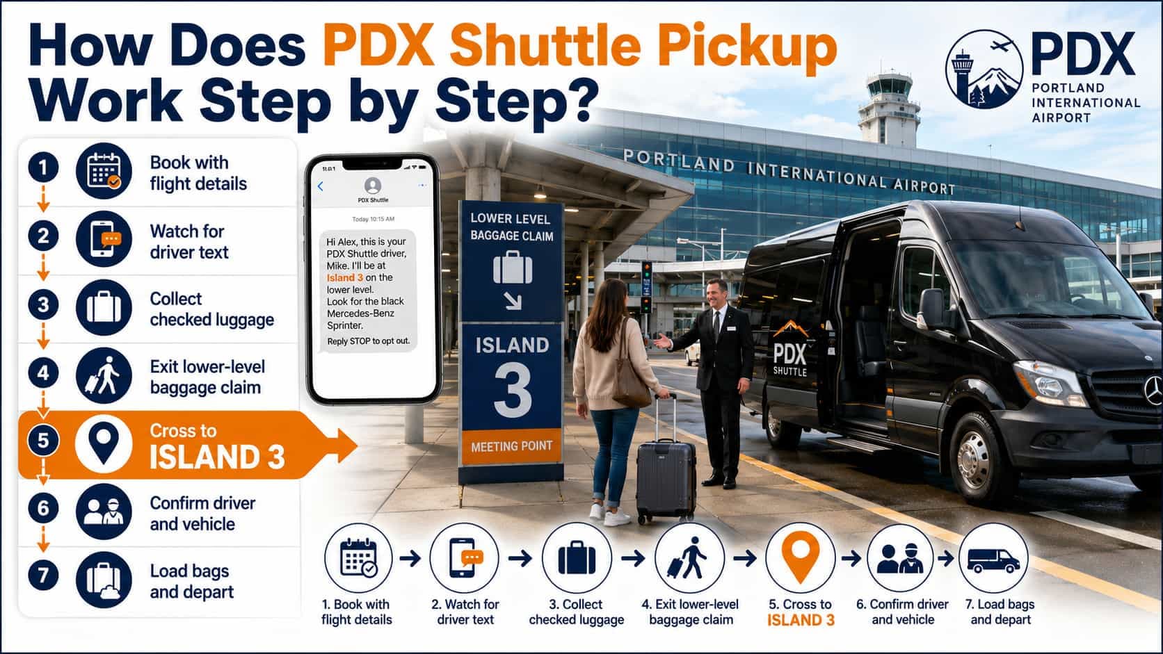 How Does PDX Shuttle Pickup Work Step by Step?