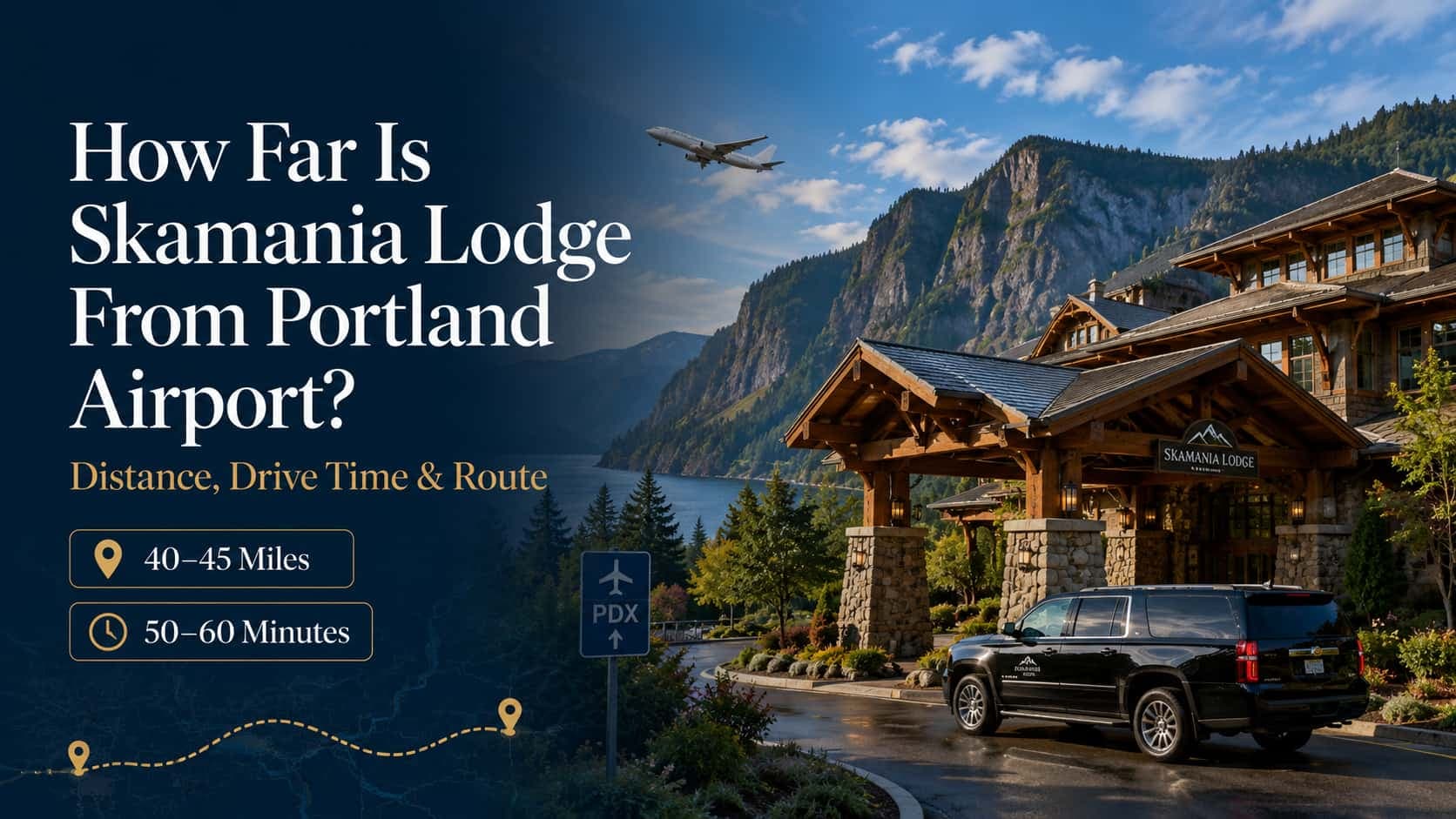 How Far Is Skamania Lodge From Portland Airport?