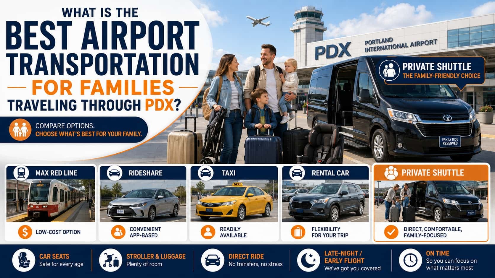 What Is the Best Airport Transportation for Families Traveling Through PDX?