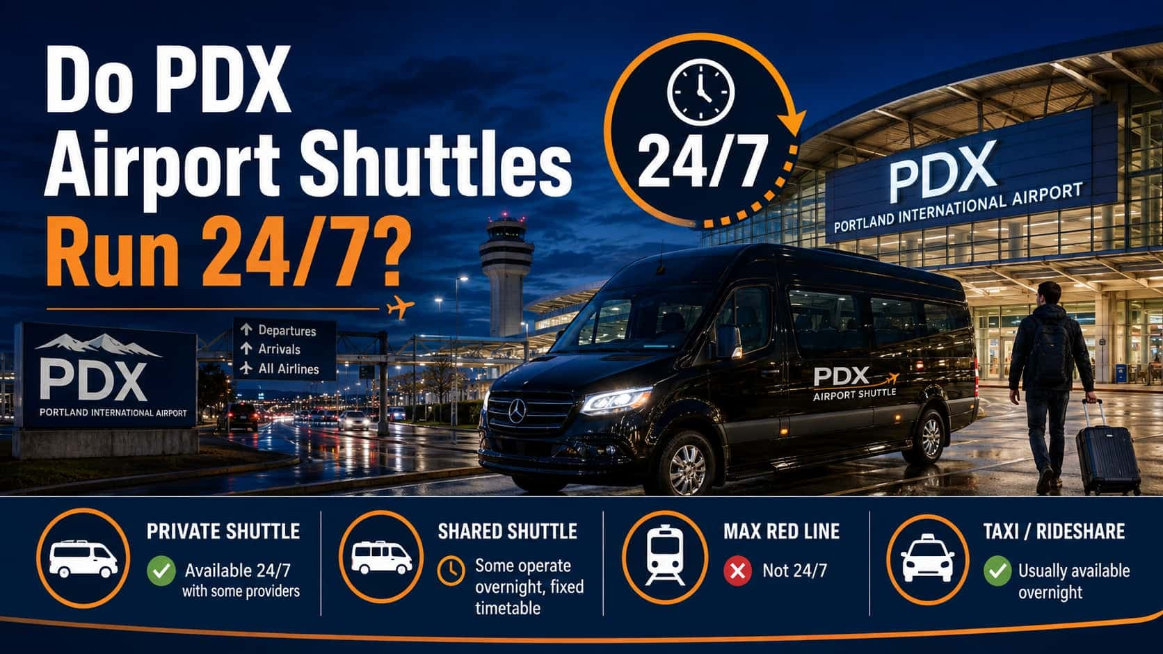 Do PDX Airport Shuttles Run 24/7?