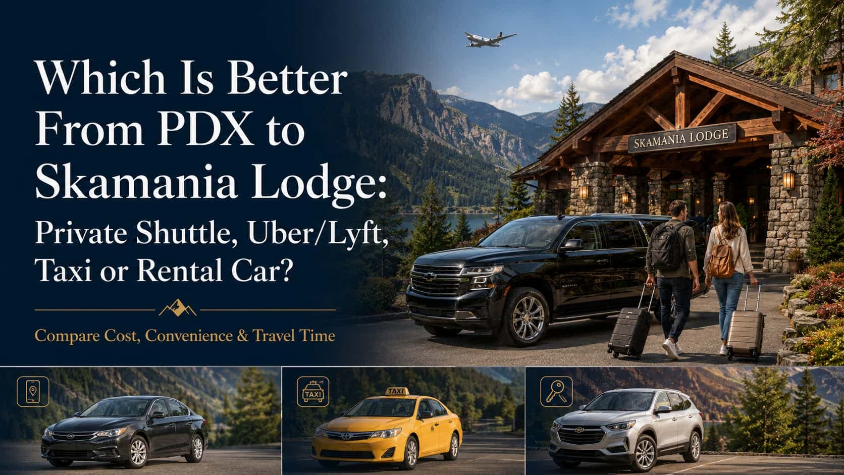 Which Is Better From PDX to Skamania Lodge: Shuttle, Uber, Taxi or Rental Car?