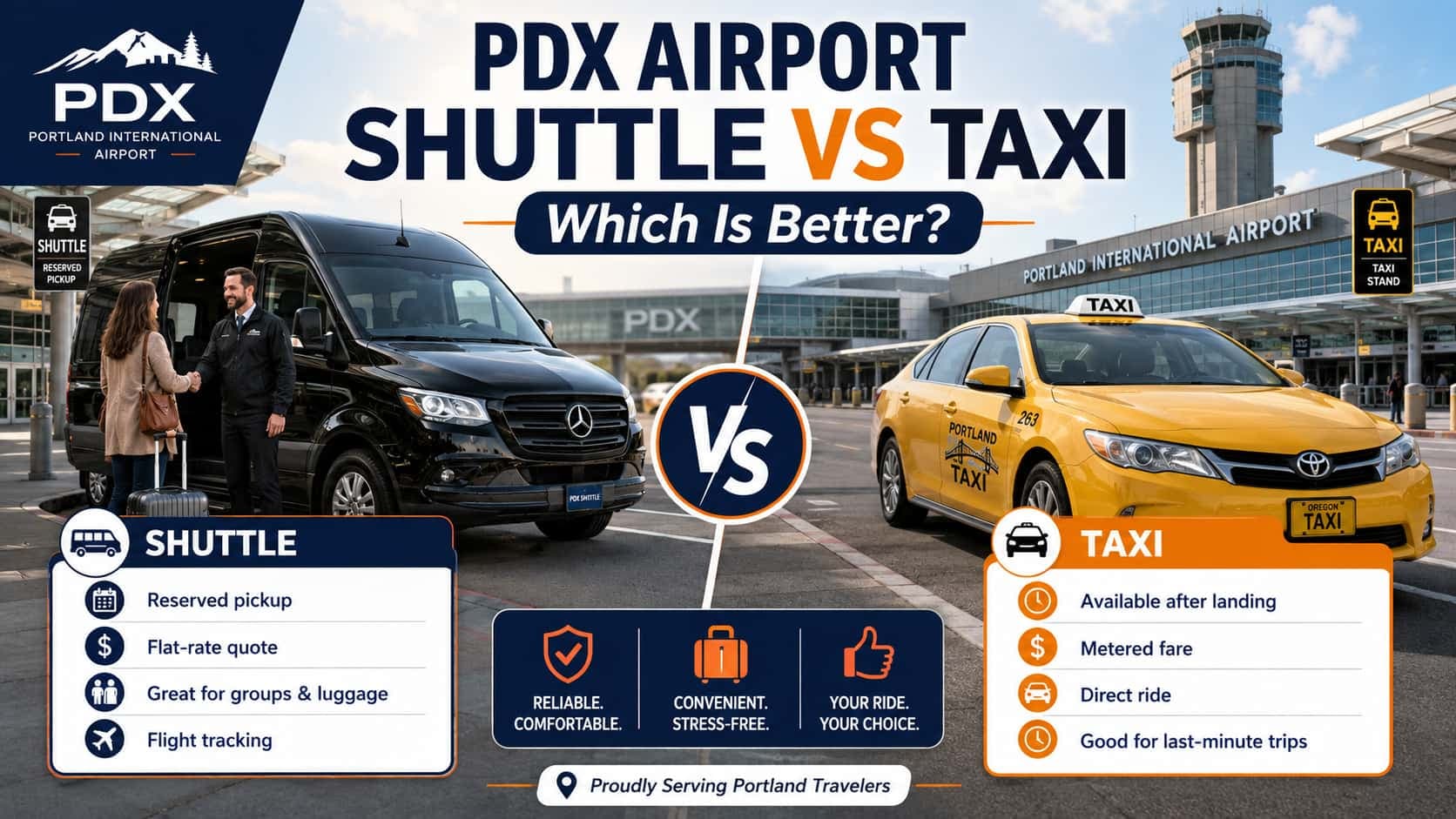 PDX Airport Shuttle vs Taxi: Which Is Better?